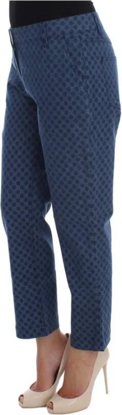 Dolce & Gabbana Polka Dotted Stretch Capri Jeans Blauw Dames