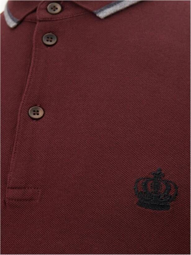 Dolce & Gabbana Polo Shirt met Geborduurde Kroon Red Heren