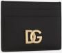 Dolce & Gabbana Stijlvolle Leren Kaarthouder met DG Metalen Plaat Black Dames - Thumbnail 2