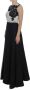 Dolce & Gabbana Pre-owned Black White Floral Silk Sheath Gown Dress Zwart Dames - Thumbnail 2