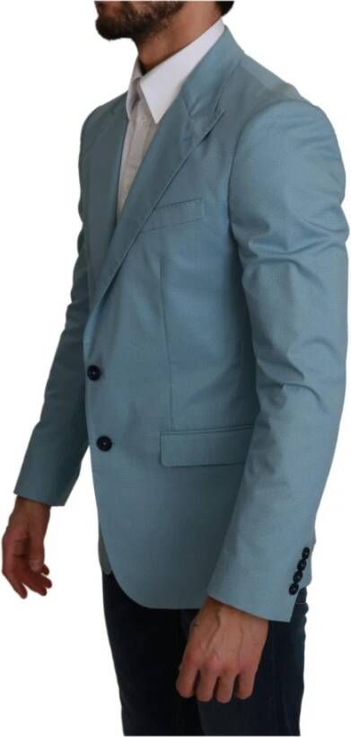 Dolce & Gabbana Pre-owned Blue Slim Fit Coat Jacket Martini Blazer Blauw Heren