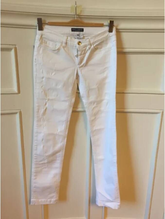 Dolce & Gabbana Pre-owned Cotton jeans Wit Dames