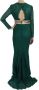 Dolce & Gabbana Pre-owned Crystal Gold Belt Lace Sheath Gown Dress Groen Dames - Thumbnail 2