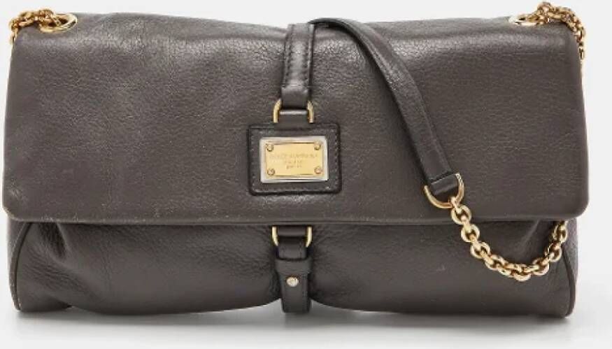 Dolce & Gabbana Pre-owned Leather shoulder-bags Grijs Dames