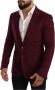Dolce & Gabbana Pre-owned Maroon Cashmere Slim Fit Coat Jacket Blazer Rood Heren - Thumbnail 2