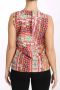 D&G Overhemd D&G Dolce Gabbana Printed Silk Top Mouwloze Blouse - Thumbnail 2