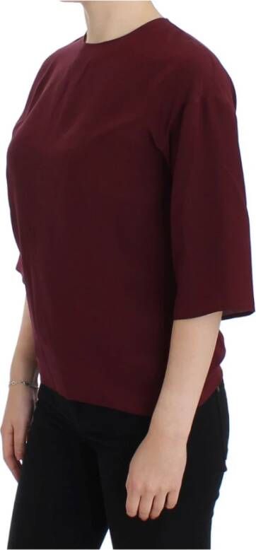 Dolce & Gabbana Rode Zijden Blouse Enchanted Sicily Collectie Rood Dames