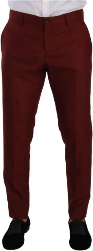 Dolce & Gabbana Red Cashmere Silk Dress Men Trouser Pants Rood Heren