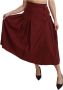 Dolce & Gabbana Red High Waist Pleated Maxi Wool Skirt Rood Dames - Thumbnail 2