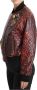 Dolce & Gabbana Red Leopard Button Crystal Leather Jacket Rood Dames - Thumbnail 2
