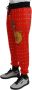 Dolce & Gabbana Red Piggy Bank Cotton Crystal Trousers Pants Rood Heren - Thumbnail 2