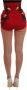 Dolce & Gabbana Rode Zijden Kristallen Rozen Hoge Taille Shorts Rood Dames - Thumbnail 2