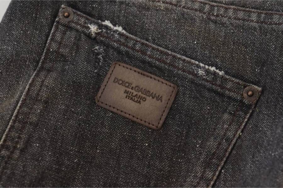 Dolce & Gabbana Regular Fit Grijsgroene Denim Jeans Gray Heren