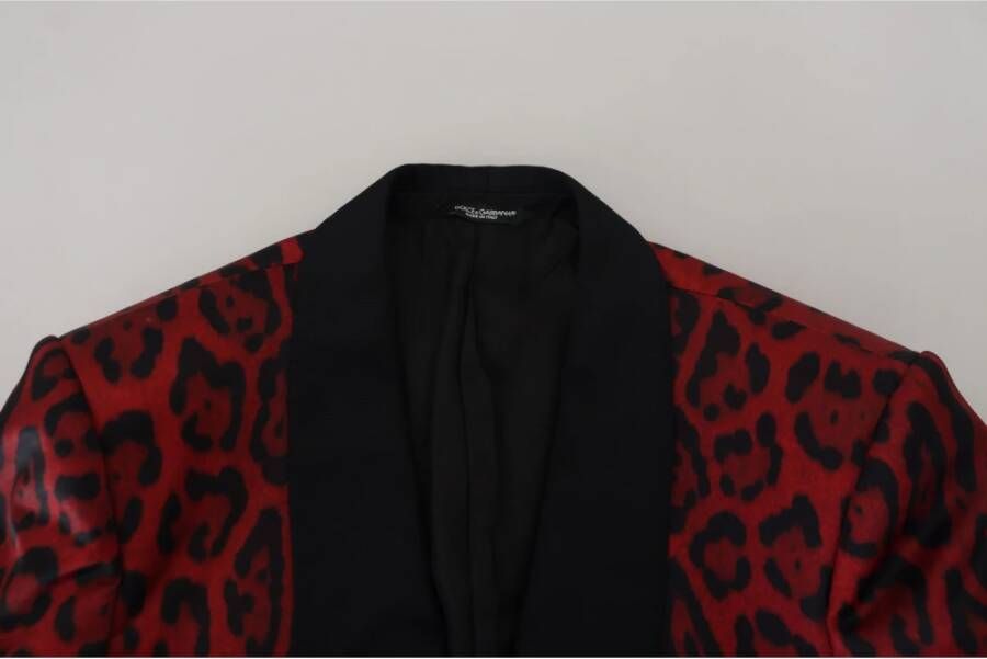 Dolce & Gabbana Rood Luipaardprint 3-Delig Pak Red Heren
