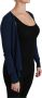 Dolce & Gabbana Blue Long Sleeve Cardigan Vest Cashmere Sweater Blauw Dames - Thumbnail 2