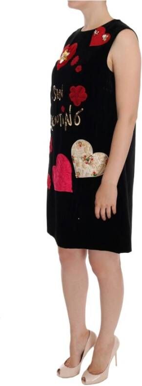 Dolce & Gabbana San Valentino Crystal Shift Dress Zwart Dames