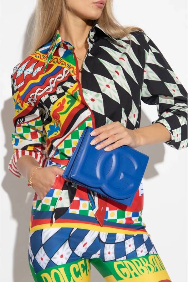 Dolce & Gabbana Schoudertas met logo Blauw Dames