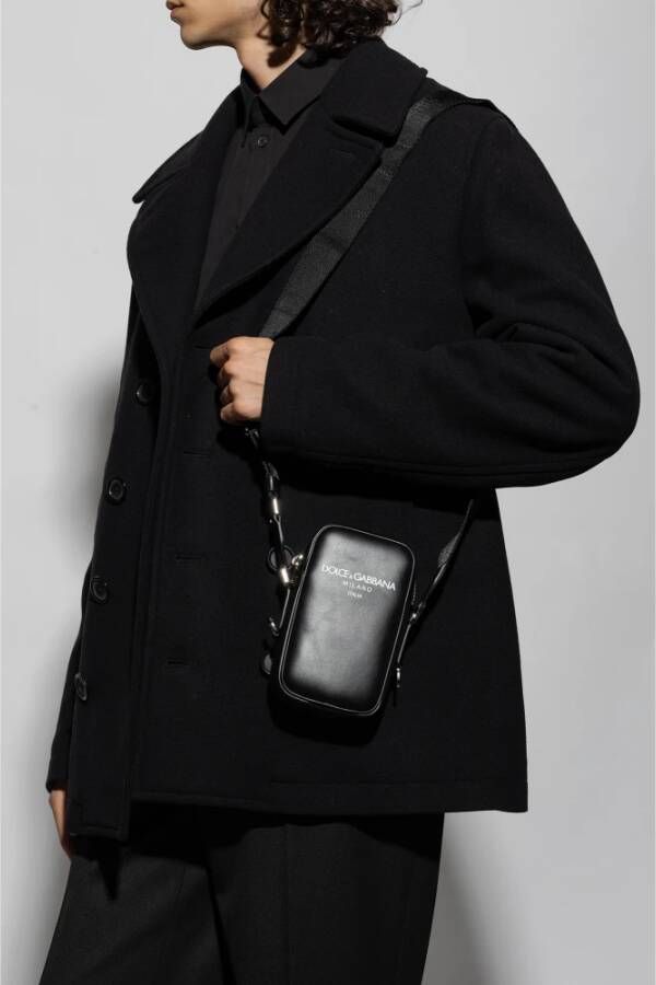 Dolce & Gabbana Schoudertas met logo Zwart Heren