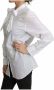 Dolce & Gabbana Cotton White Scarf Neck Shirt Blouse Top Wit Dames - Thumbnail 3