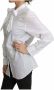 Dolce & Gabbana Cotton White Scarf Neck Shirt Blouse Top Wit Dames - Thumbnail 3