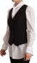 Dolce & Gabbana Black Button Down Sleeveless Vest Polyester Top Zwart Dames - Thumbnail 2