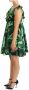 Dolce & Gabbana Flared Mini Jurk met Groen Bladerenpatroon Green Dames - Thumbnail 2