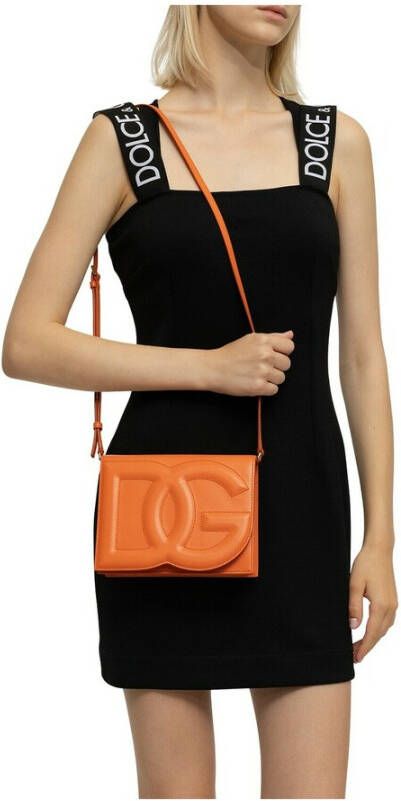 Dolce & Gabbana Shoulder bag with logo Oranje Dames