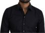 Dolce & Gabbana Zwarte Katoenen Slim Fit Formele Jurk Overhemd Black Heren - Thumbnail 3