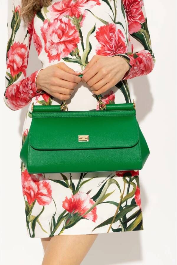 Dolce & Gabbana Sicily Medium Bag Groen Dames