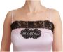 Dolce & Gabbana Mouwloze Top Zijden Kant Roze met Zwarte Kant Details Pink Dames - Thumbnail 2