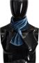 Dolce & Gabbana Blauwe Velvet Solide Nekwarmer Heren Shawl Sjaal Blue Heren - Thumbnail 2