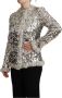 Dolce & Gabbana Silver Sequined Shearling Long Sleeves Jacket Grijs Dames - Thumbnail 2