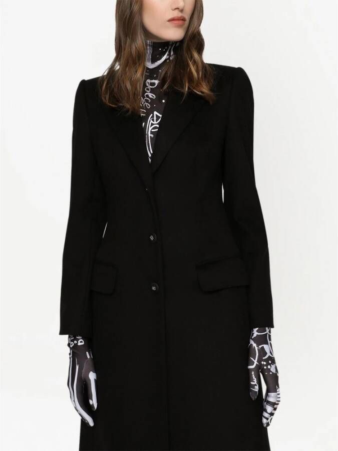 Dolce & Gabbana Single-Breasted Coat N0000 Cappotto Black Dames