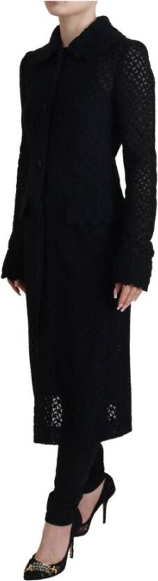 Dolce & Gabbana Single-Breasted Coats Zwart Dames