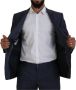 Dolce & Gabbana Blue Wool Slim Fit Jacket Coat Martini Blazer Blauw Heren - Thumbnail 2