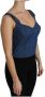 Dolce & Gabbana Blue Sleeveless Bustier Blouse Cotton Top Blauw Dames - Thumbnail 2