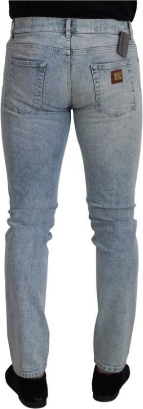 Dolce & Gabbana Lichtblauwe Slim Fit Denim Jeans Blue Heren