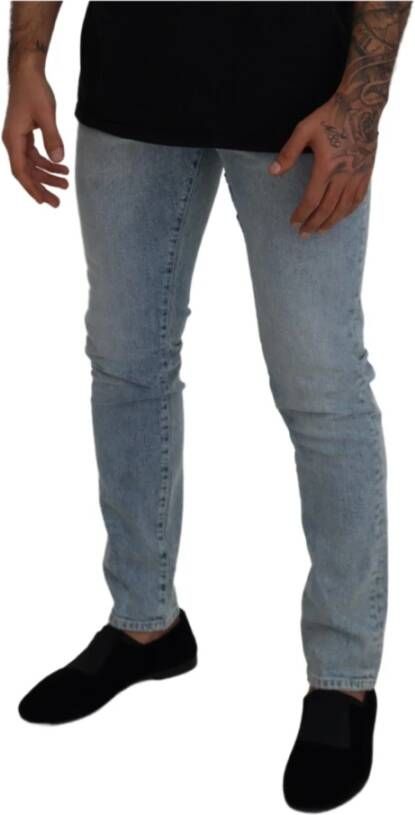 Dolce & Gabbana Lichtblauwe Slim Fit Denim Jeans Blue Heren