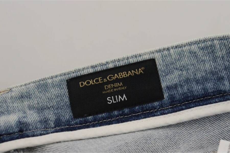 Dolce & Gabbana Lichtblauwe Slim Fit Denim Jeans Blue Heren