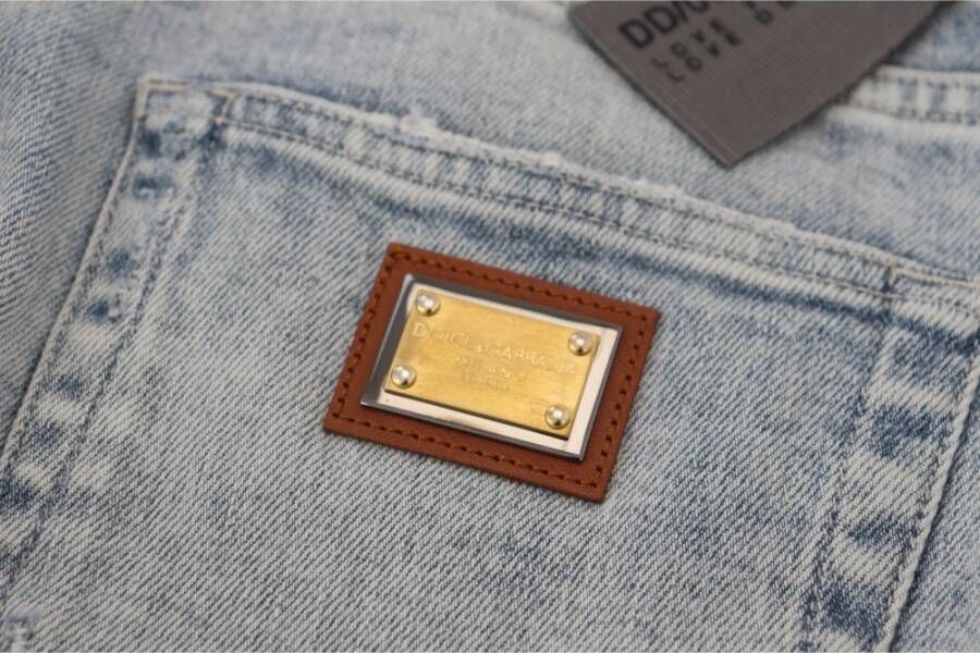 Dolce & Gabbana Lichtblauwe Slim Fit Denim Jeans Blue Heren