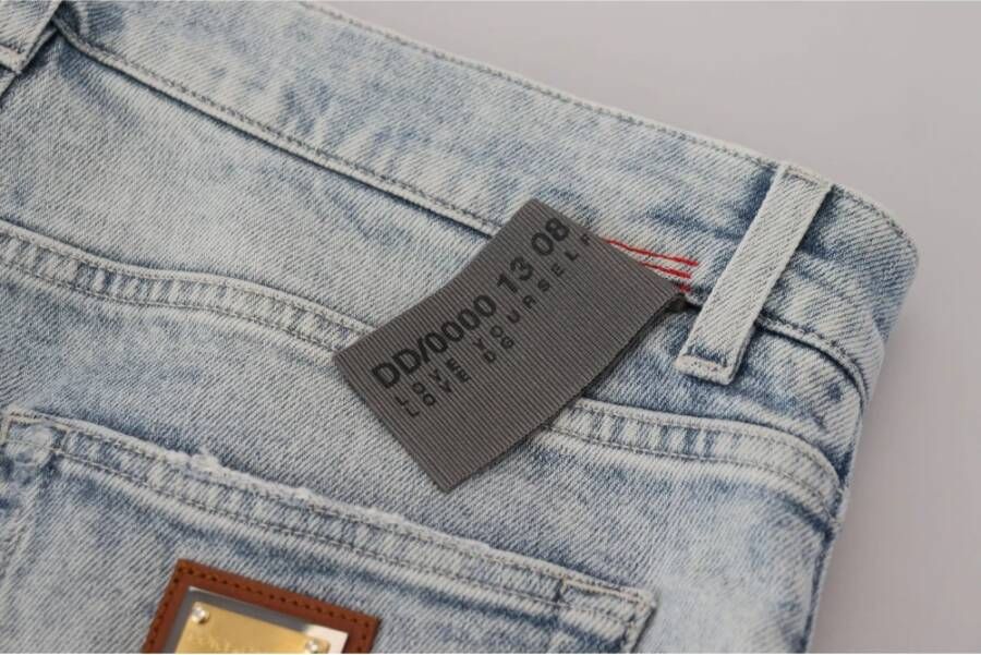 Dolce & Gabbana Lichtblauwe Slim Fit Denim Jeans Blue Heren