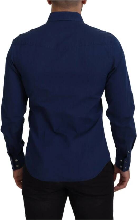 Dolce & Gabbana Slim Fit Denim Jeans Overhemd Blue Heren