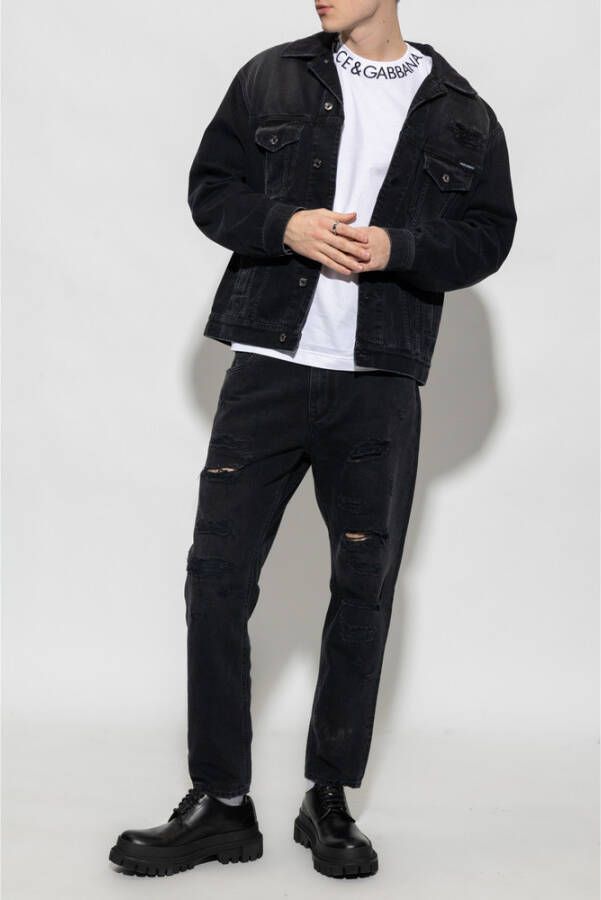 Dolce & Gabbana Slimfit-jeans Zwart Heren