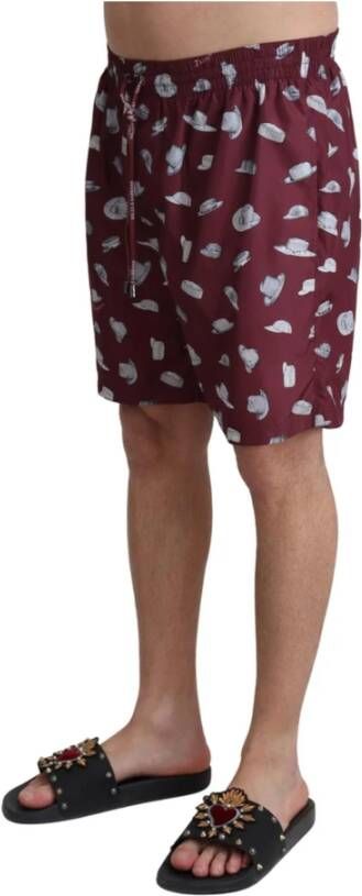Dolce & Gabbana Stijlvolle zwemshorts met trekkoord en zakken Bruin Heren