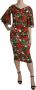 Dolce & Gabbana Multicolor Geranium Zijden Sheath Midi Jurk Multicolor - Thumbnail 2