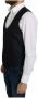 Dolce & Gabbana Blauwe Zijden Romb Patroon Formeel Vest Blue Heren - Thumbnail 2