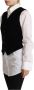 Dolce & Gabbana Luxe Zwarte V-hals Luipaard Corduroy Knoop Vest Top Black Dames - Thumbnail 2