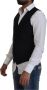 Dolce & Gabbana Zwart Wol Stretch Formeel Vest Black Heren - Thumbnail 2