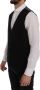 Dolce & Gabbana Zwart Gestreept Katoen Rayon Vest Black Heren - Thumbnail 2