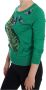 Dolce & Gabbana Groene Zijden Kristallen Bananen Trui Prachtig Versierde Pullover Green Dames - Thumbnail 2